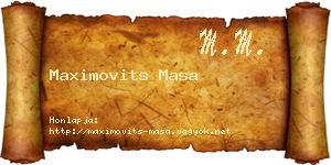 Maximovits Masa névjegykártya